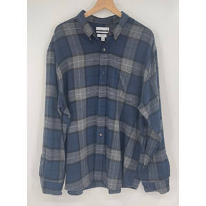 Saddlebred Blue and Gray Plaid Casual Button Down Shirt